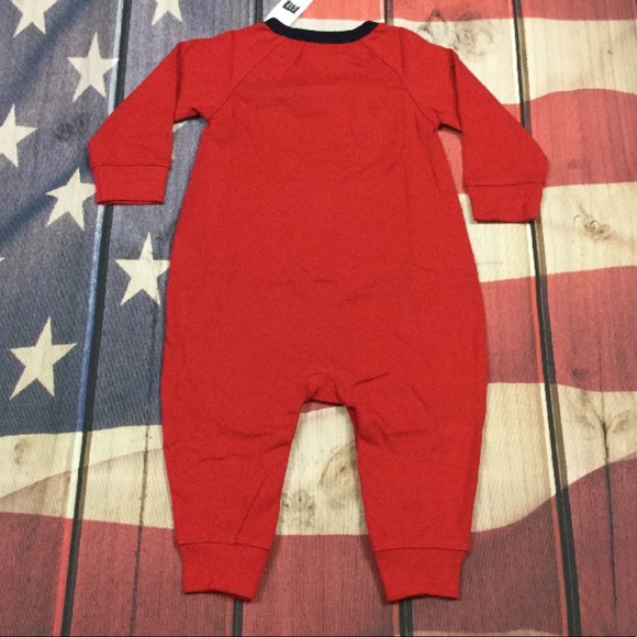 Gap Boys 6-12 Month Red Logo Romper - Picture 4 of 7